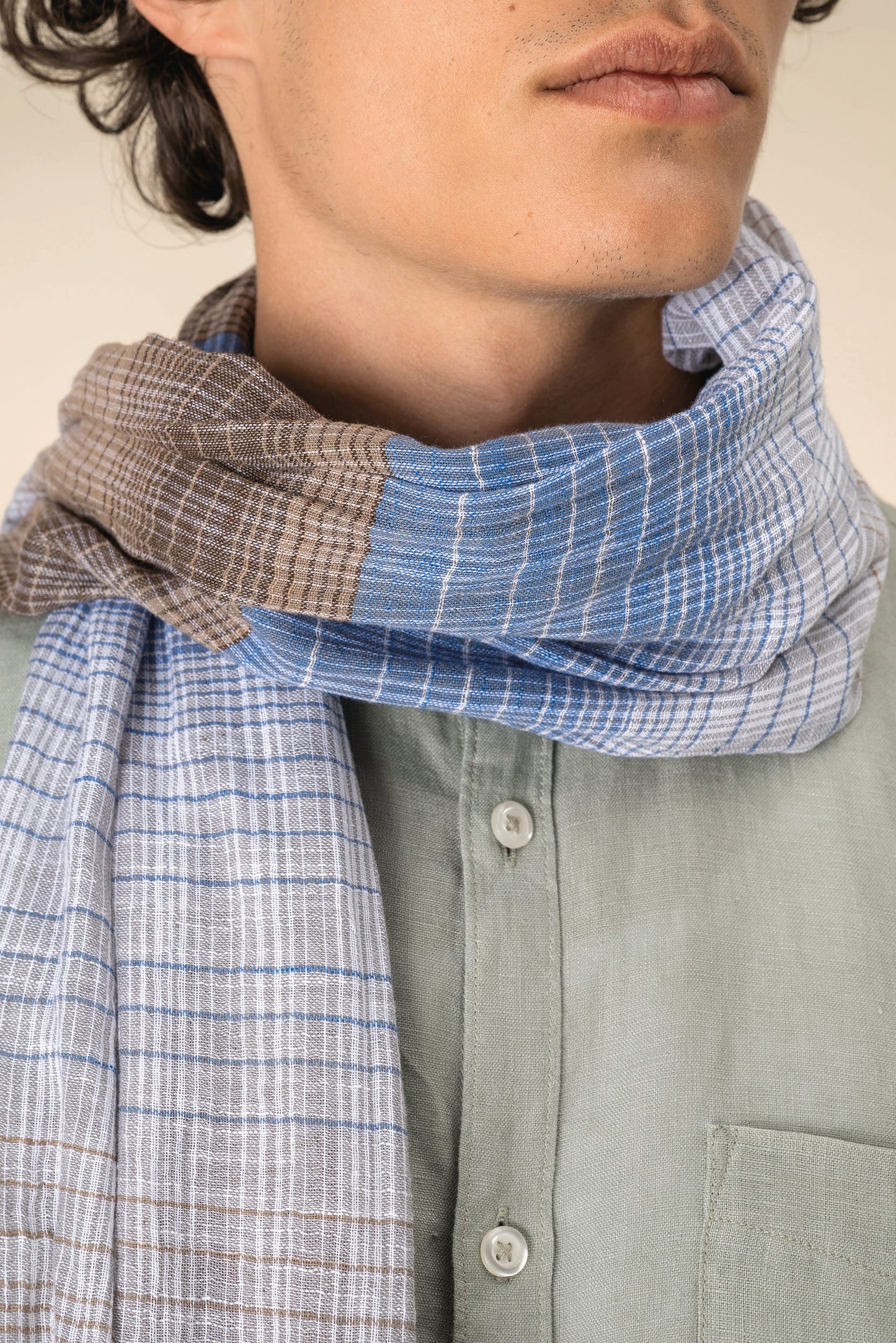 SCI05 - Sciarpa multicolore passe-partout in fine cotone naturale