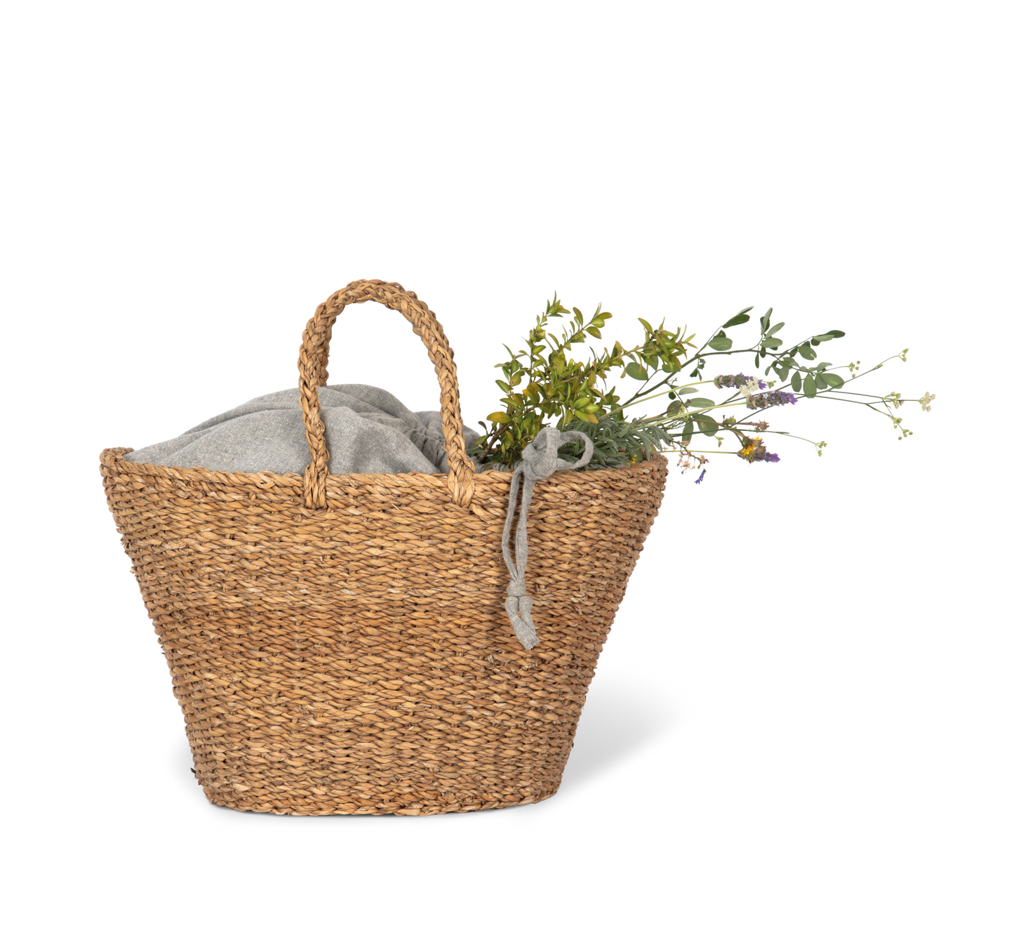 Borsa cesta intrecciata a mano in alga marina: artigianalità e stile naturale