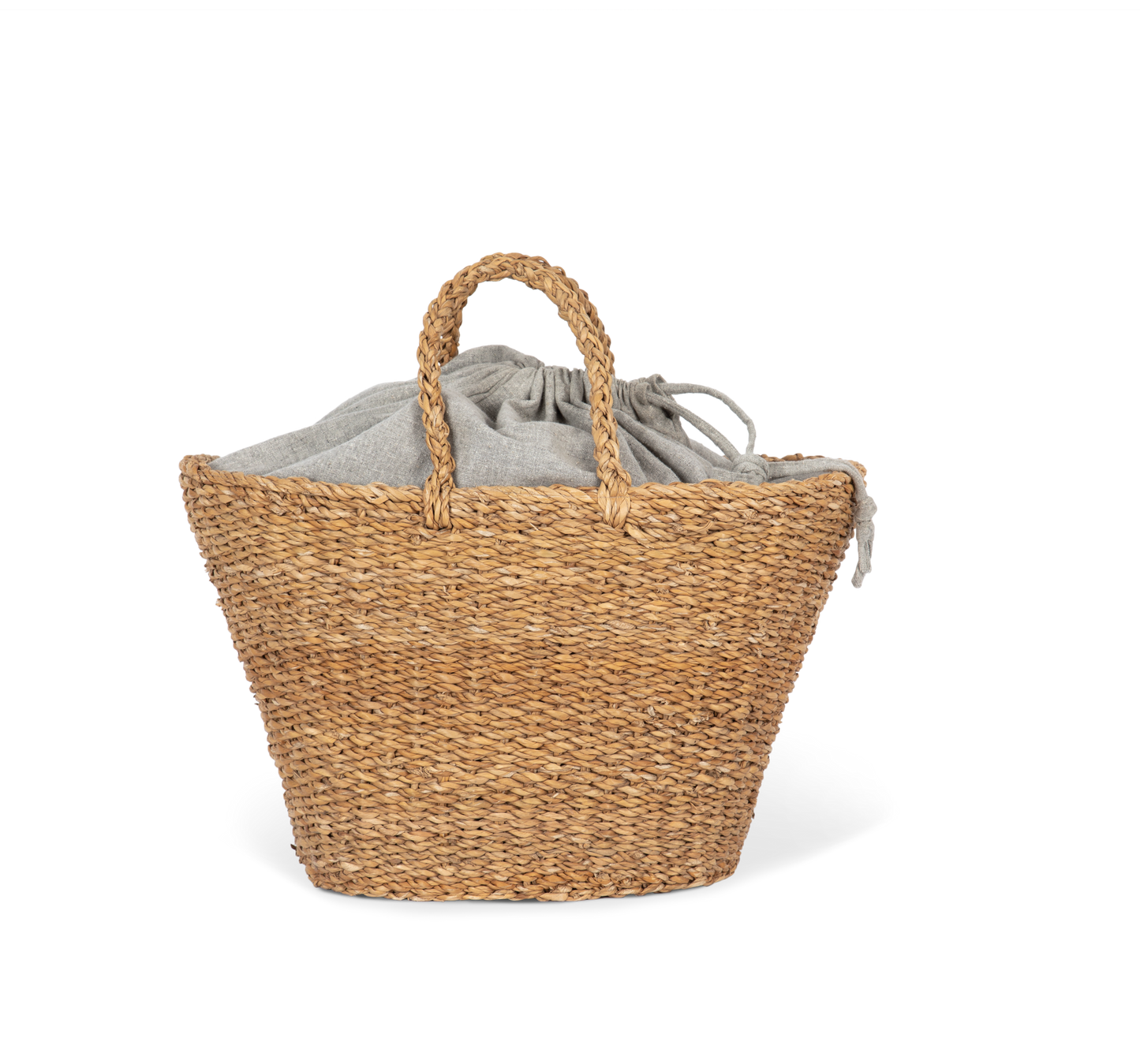 Borsa cesta intrecciata a mano in alga marina: artigianalità e stile naturale