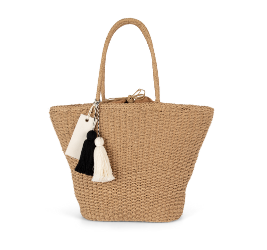 Borsa shopping a spalla in fibra di carta: stile naturale e praticità quotidiana