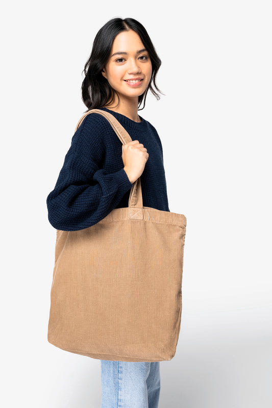 BOR06 - Borsa Borsa Urban Tote in velluto a costine: stile vintage e praticità quotidianaurban tote in morbido velluto slavato a costine vintage look