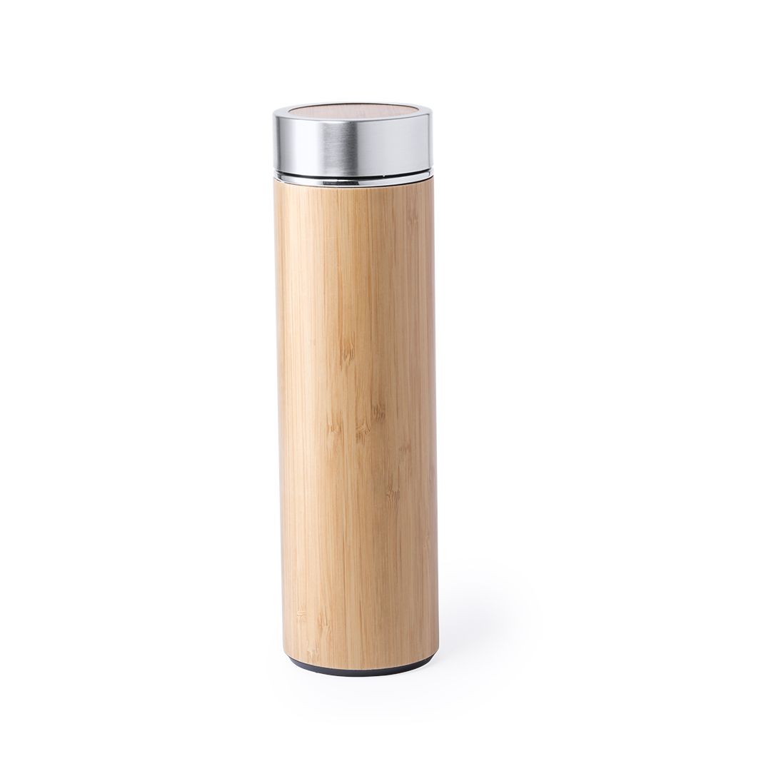 ECO01 - borraccia termica in acciaio inox e bambù naturale