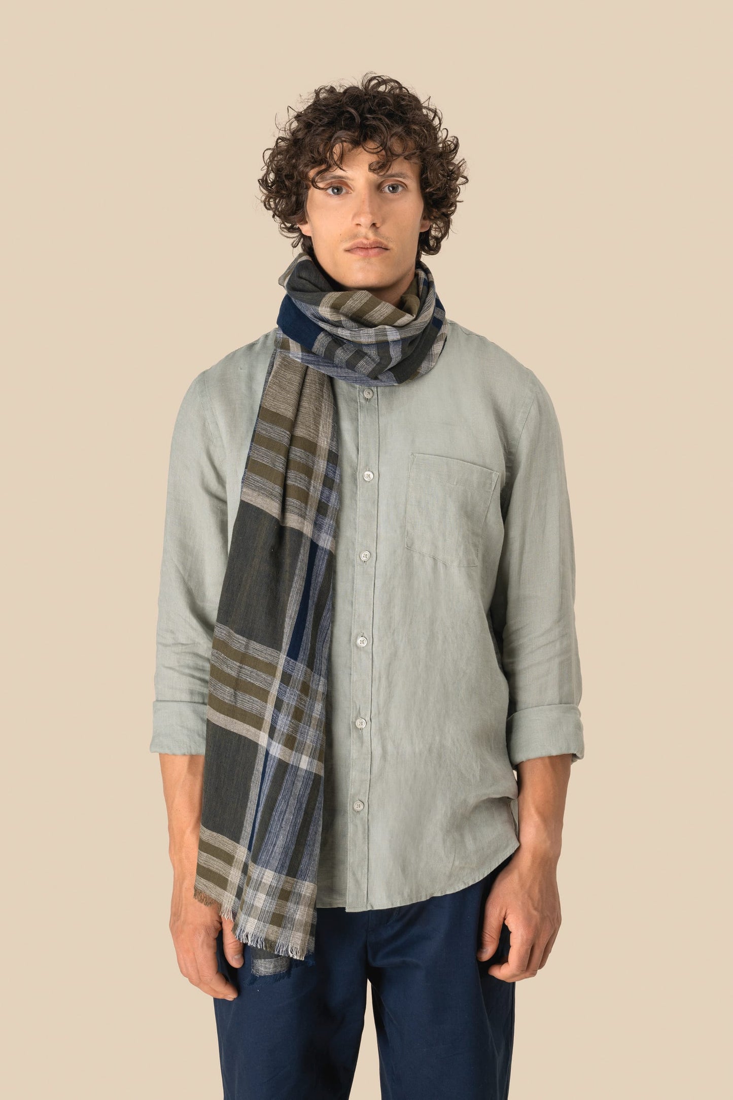 SCI12 - Sciarpa passe-partout in fine cotone naturale
