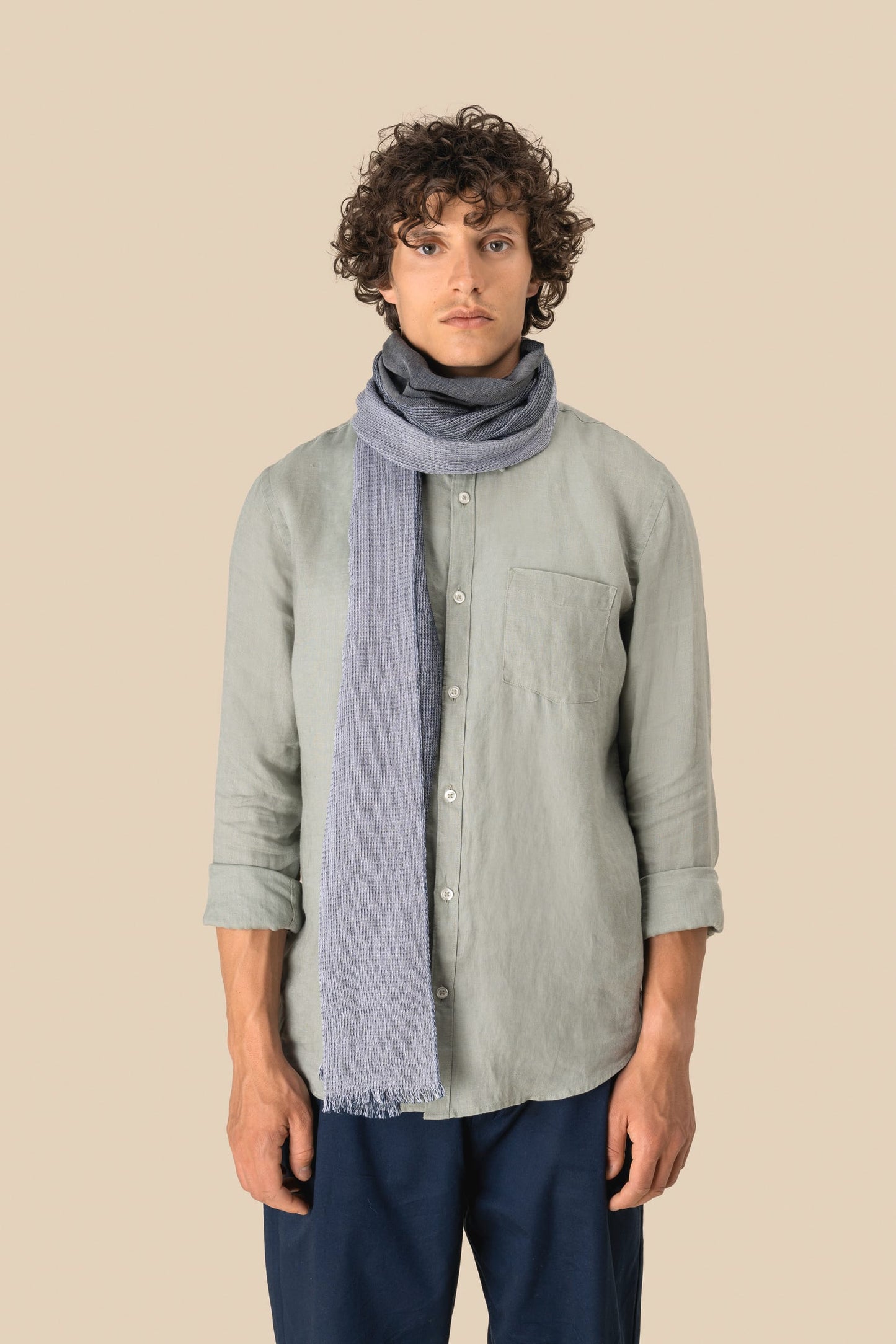SCI13 - Sciarpa pashmina passe-partout in fine cotone naturale