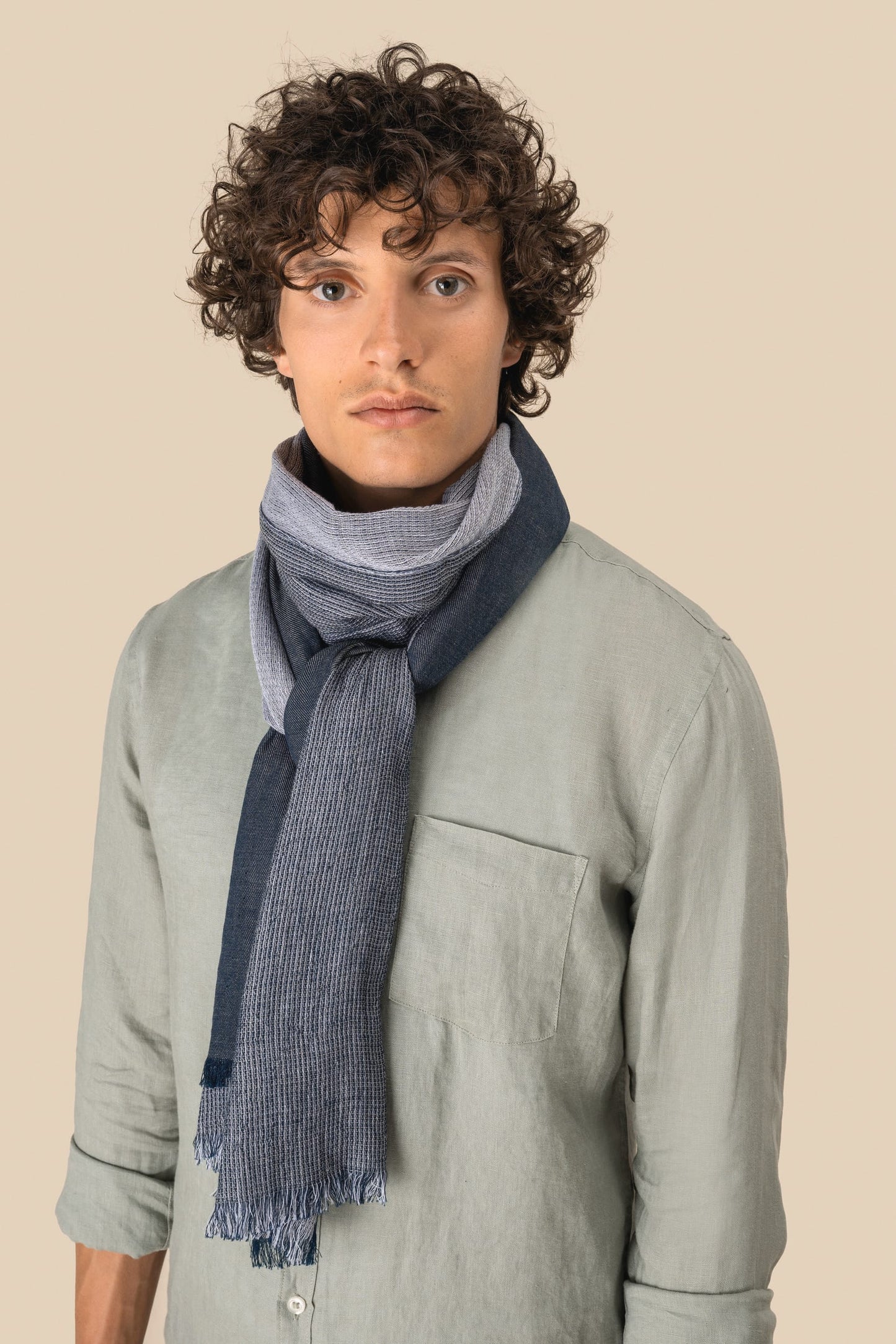 SCI13 - Sciarpa pashmina passe-partout in fine cotone naturale