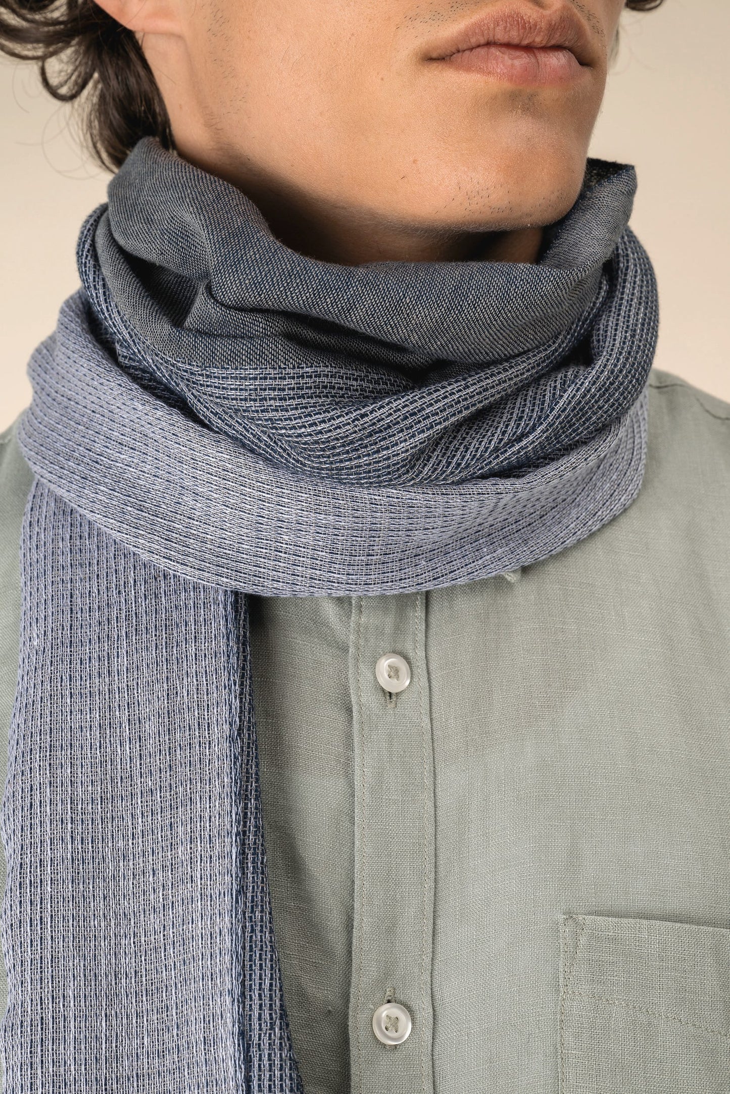 SCI13 - Sciarpa pashmina passe-partout in fine cotone naturale