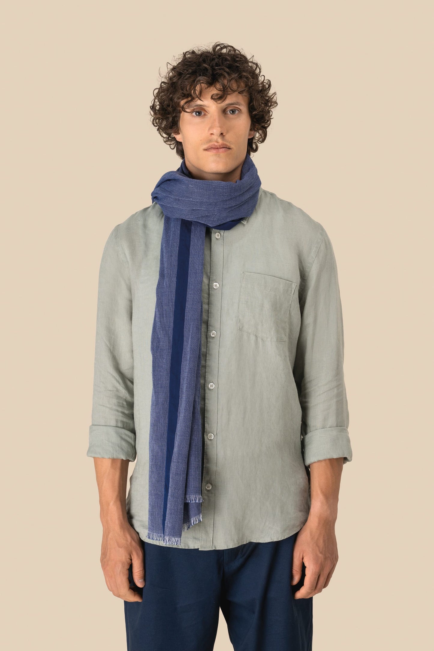 SCI16 - Sciarpa pashmina passe-partout in fine cotone naturale