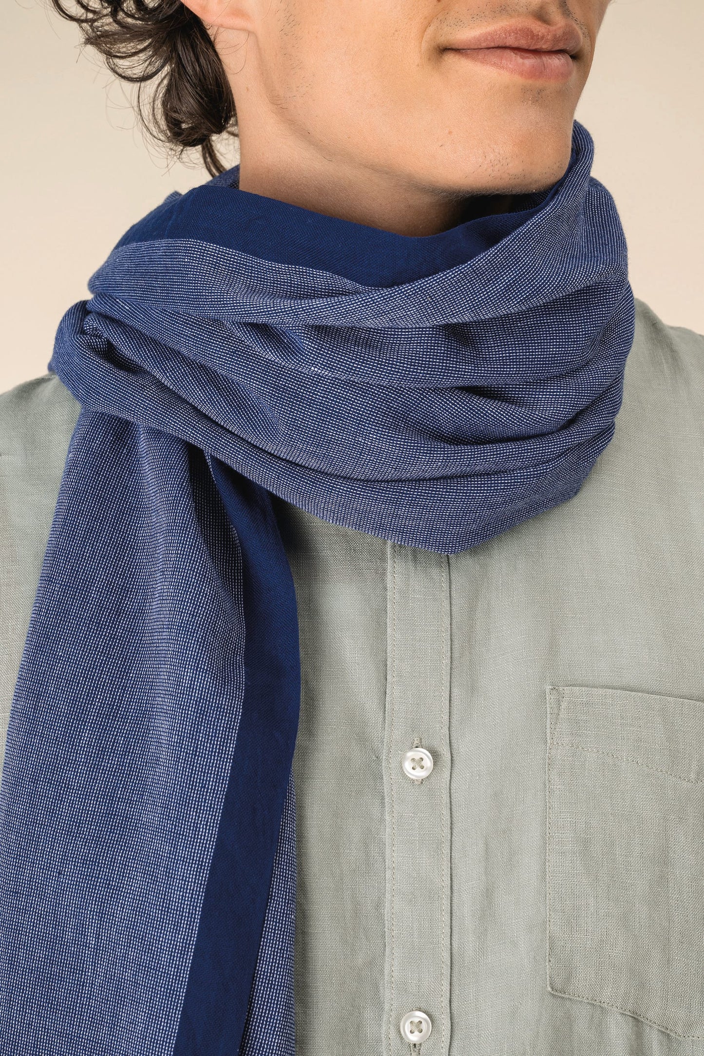 SCI16 - Sciarpa pashmina passe-partout in fine cotone naturale